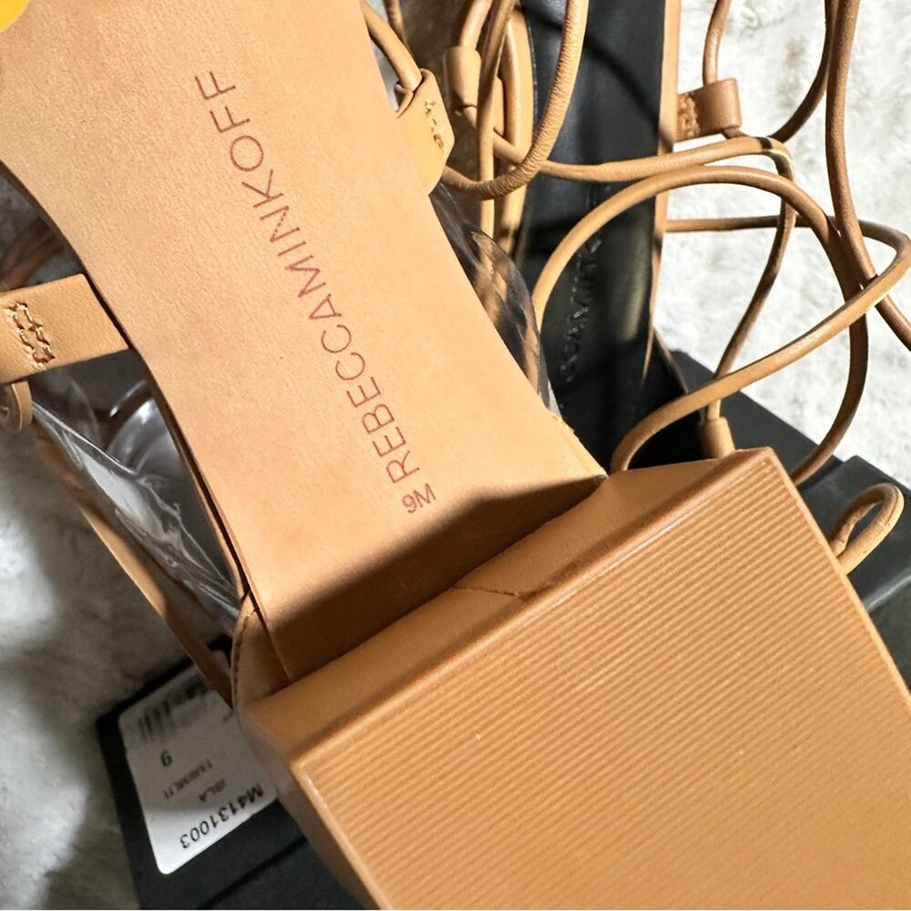 Rebecca Minkoff Tan Sandals Size 9 Neutral Resort Strappy Tassel Laced Coastal - Picture 8 of 9